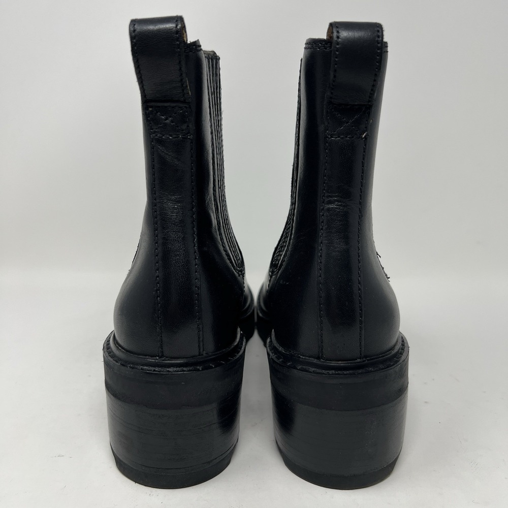 Madewell Gwenda Women's 8 Platform Ankle Chelsea Boots Black Stacked Heel NN019 - Picture 10 of 14